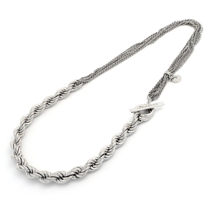 Collana Donna Unoaerre Argento Catena Fune Intrecciata Fili Pendenti 515113