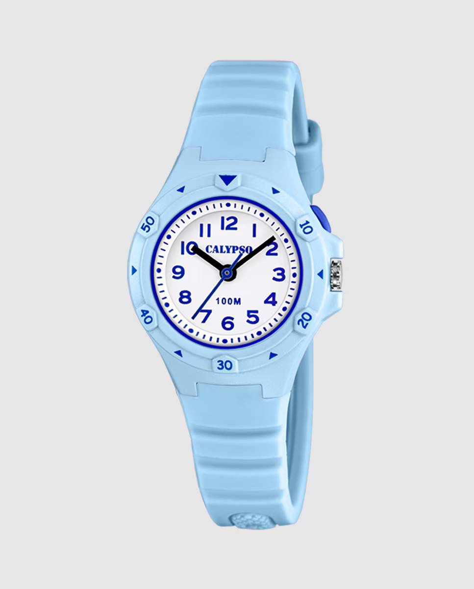 Orologio Bambino Uomo Calypso Gomma Quarzo Solo Tempo Numeri celesti K5846/2
