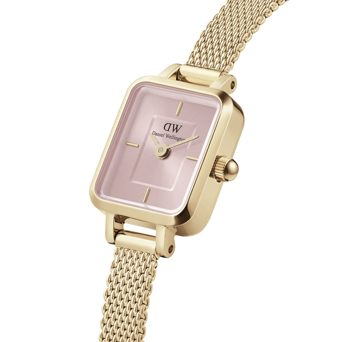 Orologio Donna Daniel Wellington Quadro Mini Acciaio Dorato Rosa DW00100655
