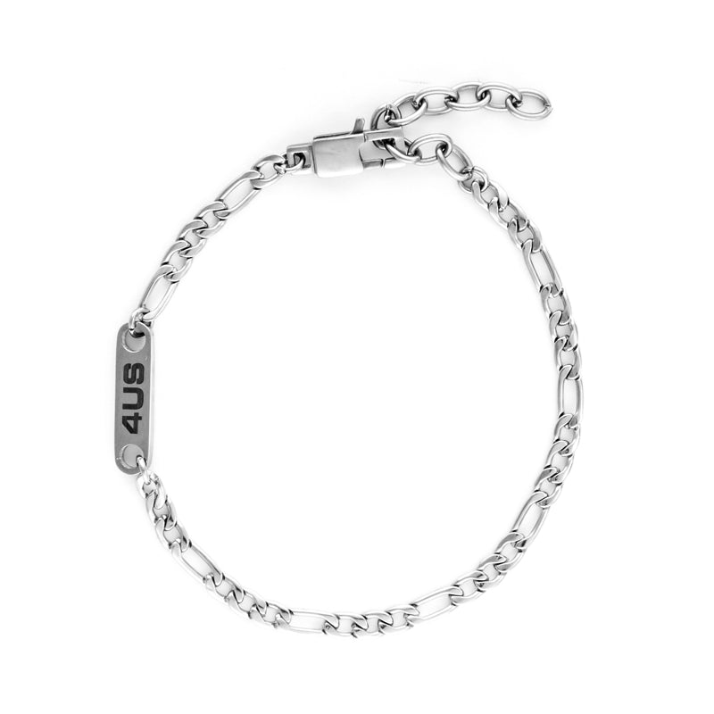 Bracciale Uomo 4US Cesare Paciotti Acciaio Lucido Catena Targhetta 4UBR6138