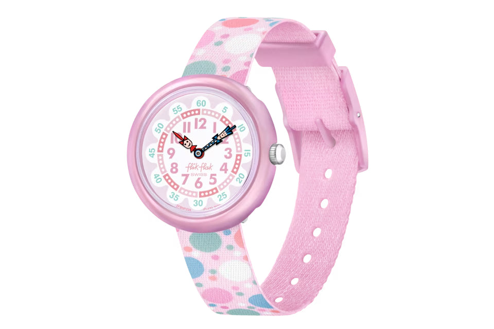 Orologio Bambina Swatch Flik Flak Flying Bubbles Rosa ZFBNP224