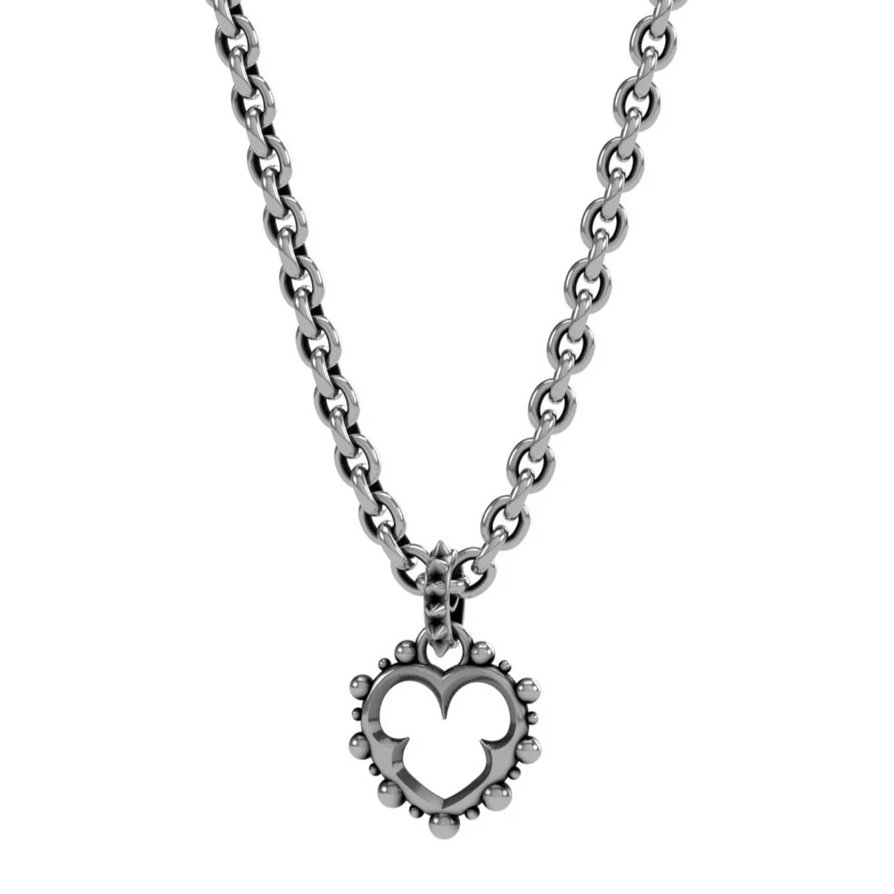 Collana Uomo John Richmond Cuore Traforato Bronzo Argentato JREP01BW