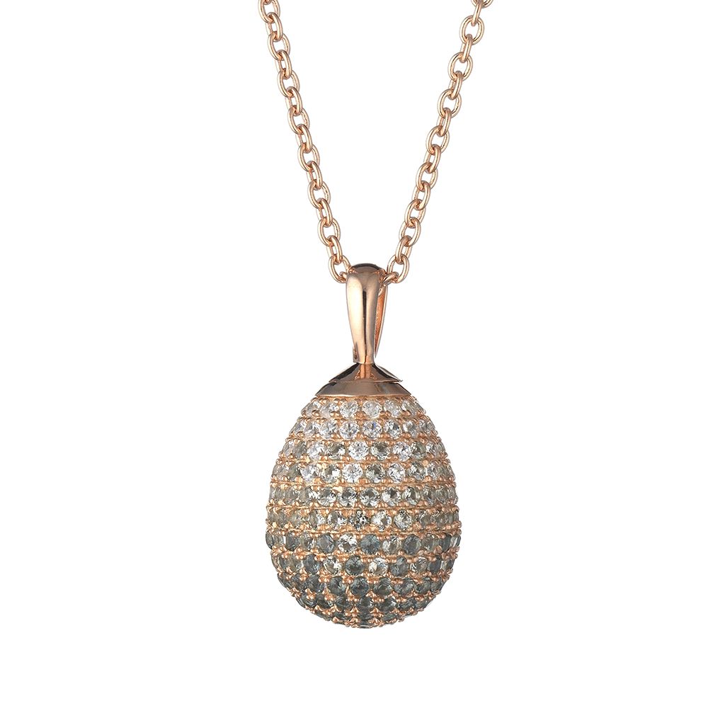 Collana Donna Tsars Argento Rose 925 Zirconi Bianchi Verdi "9NINE" 9P21RGR