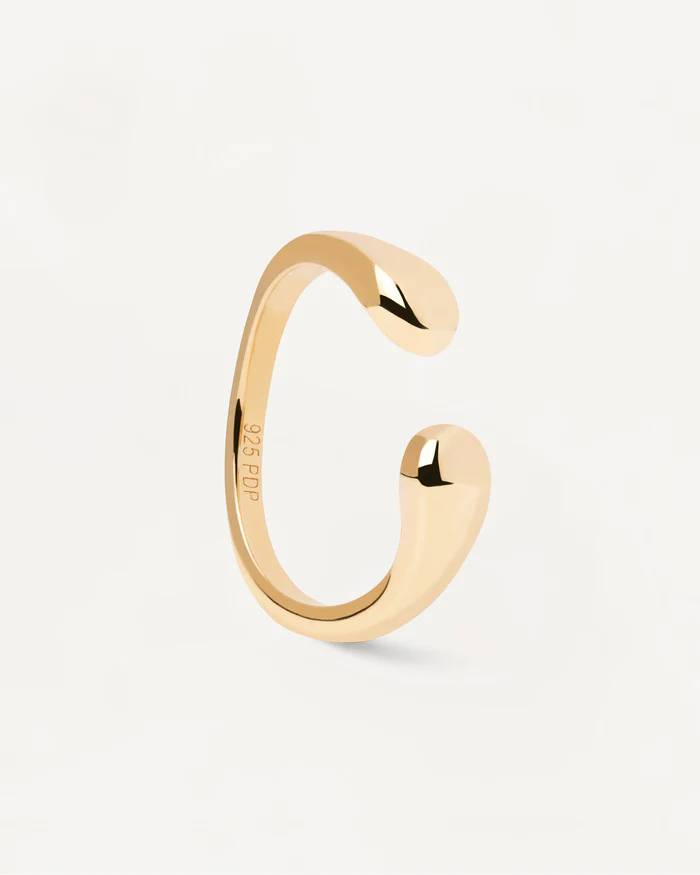 Anello Donna PDPaola Argento Dorato 925 Crush Doppio Uncino AR01-903-12