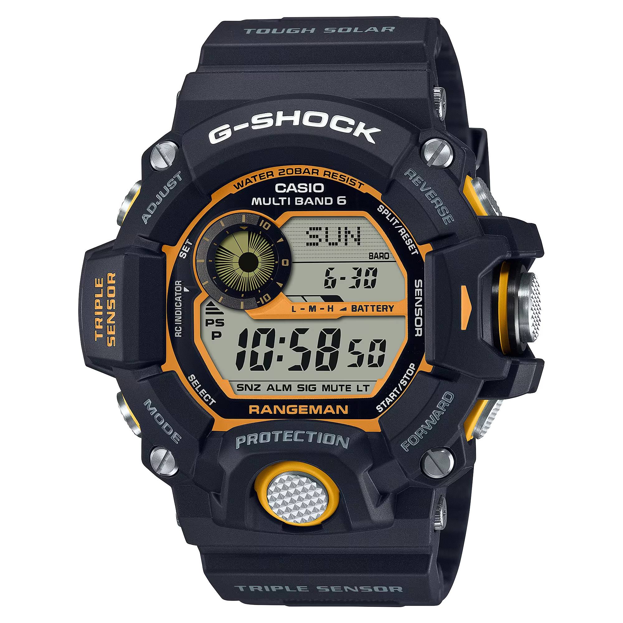 Orologio Uomo Casio G-SHOCK Rangeman Digitale Nero Giallo Emergenza GW-9400Y-1ER