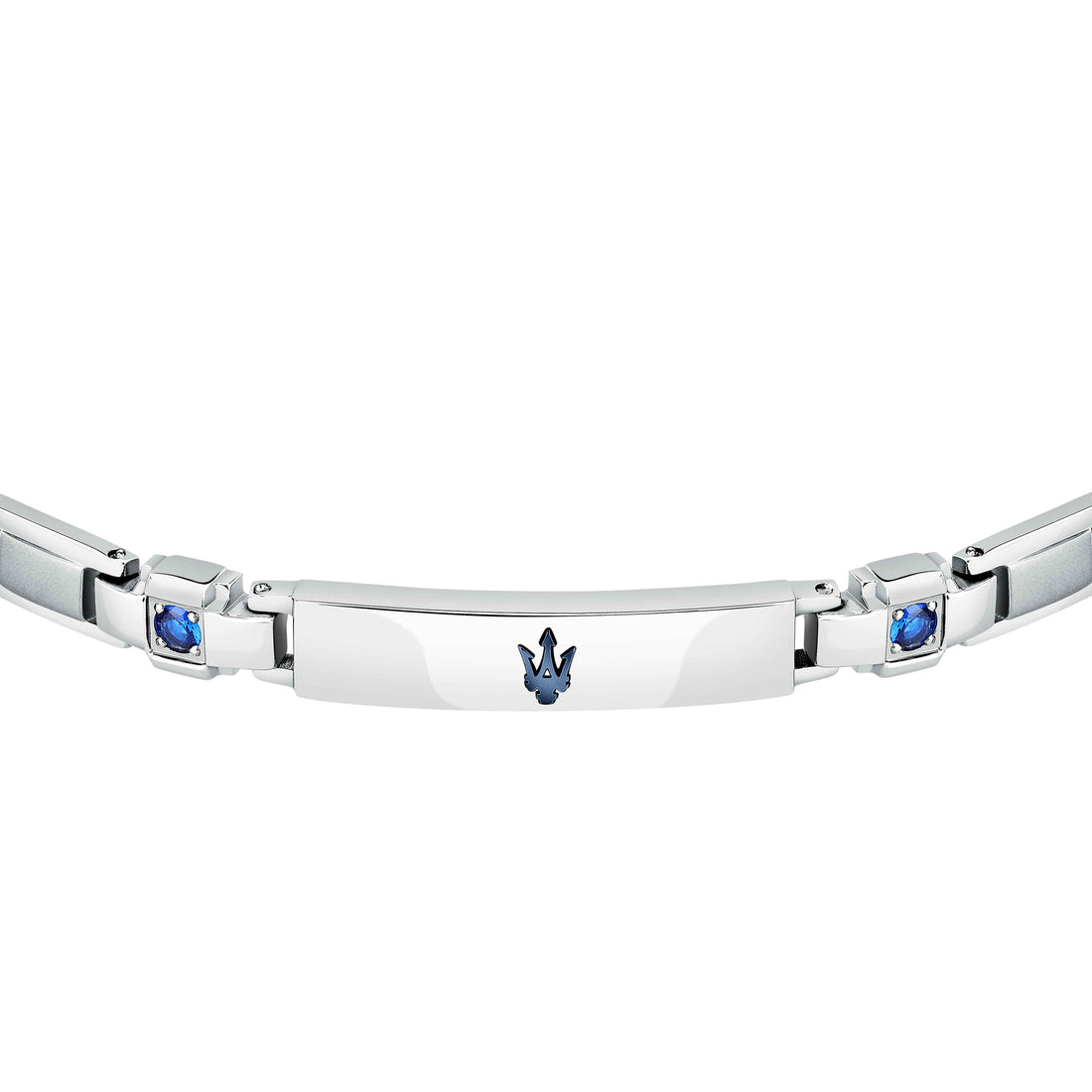 Bracciale Uomo Maserati Acciaio Zirconi Blu Logo Tridente JM224AXO02