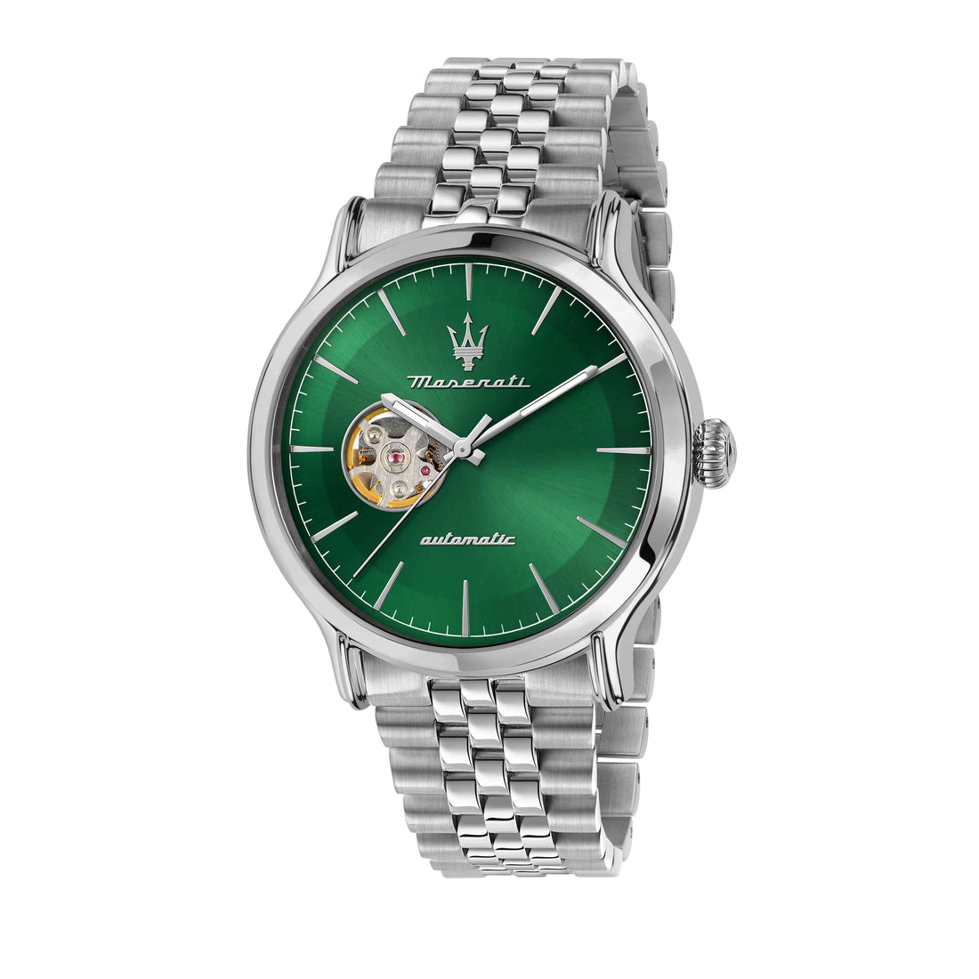 Orologio Uomo Maserati Acciaio Open Heart Verde Automatico Solo Tempo R8823118010