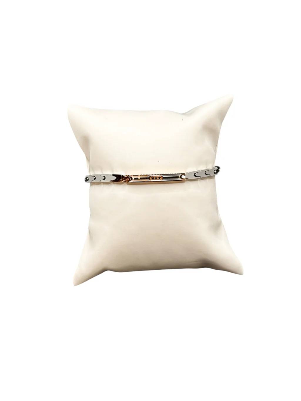 Bracciale Uomo Acciaio Zancan PDV  Rosè con Zirconi Neri EHB124