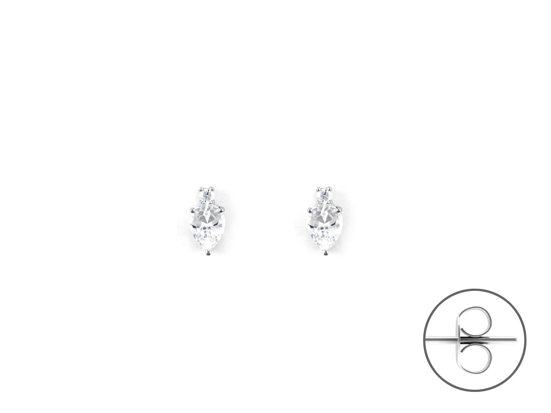 Orecchini Donna 4US Cesare Paciotti Acciaio Punto Luce Bianco Goccia 4UOR6560W