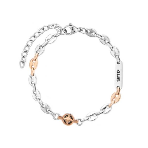 Bracciale Uomo Acciaio 4US Cesare Paciotti Pvd Rosè Rosa Dei Venti 4UBR8625