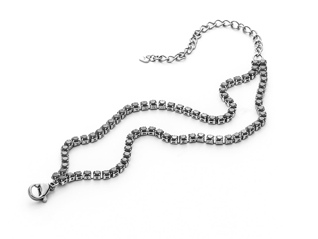 Bracciale Donna 4US Cesare Paciotti Tennis Acciaio Zirconi Neri 4UBR4809W