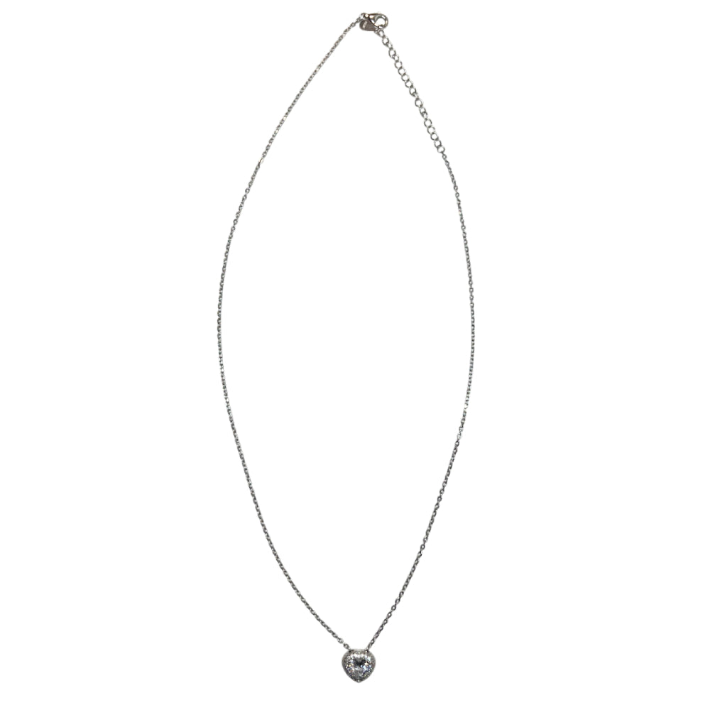 Collana Donna Re Mida Argento 925 Cuore Zirconi Bianchi CL DJV-2B