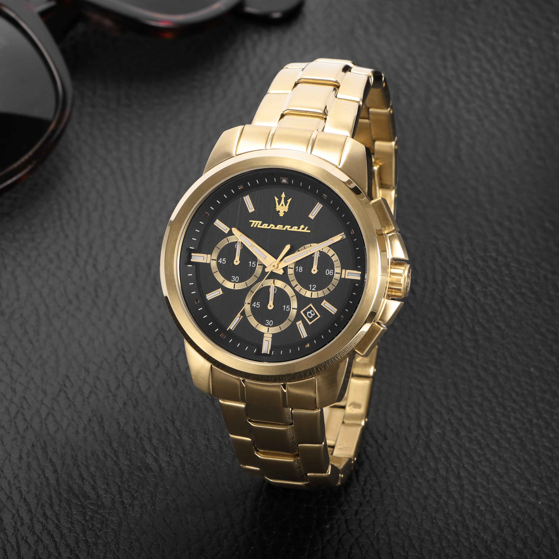 Orologio Uomo Maserati Acciaio Dorato Quarzo Cronografo Data Nero R8873621013