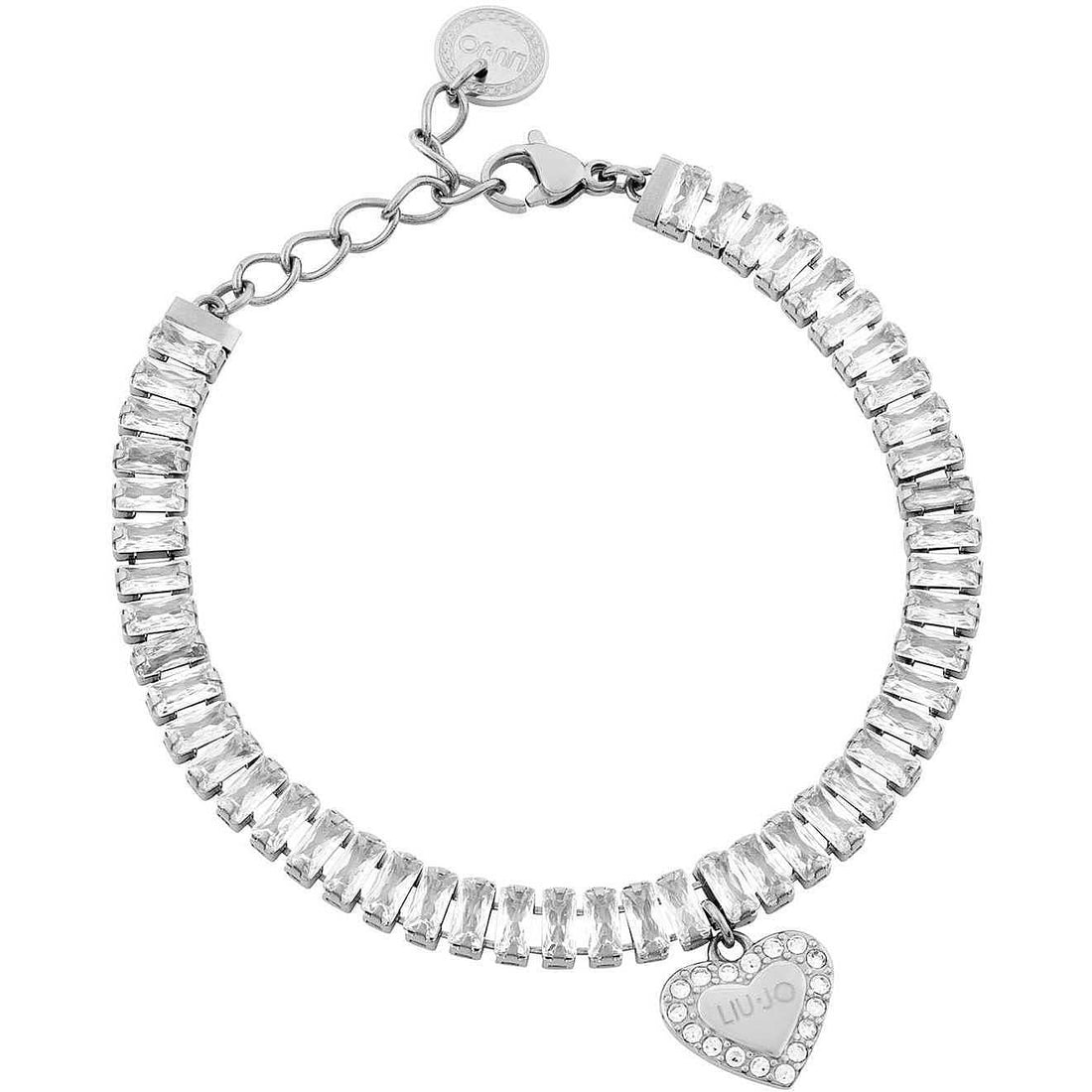 Bracciale Donna Liu Jo Acciaio Zirconi Bianchi Cuore LJ1822