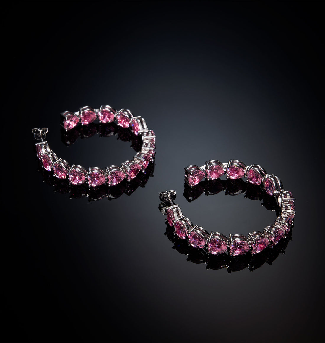 Orecchini Donna Chiara Ferragni Acciaio Zircone Rosa a forma di cuore