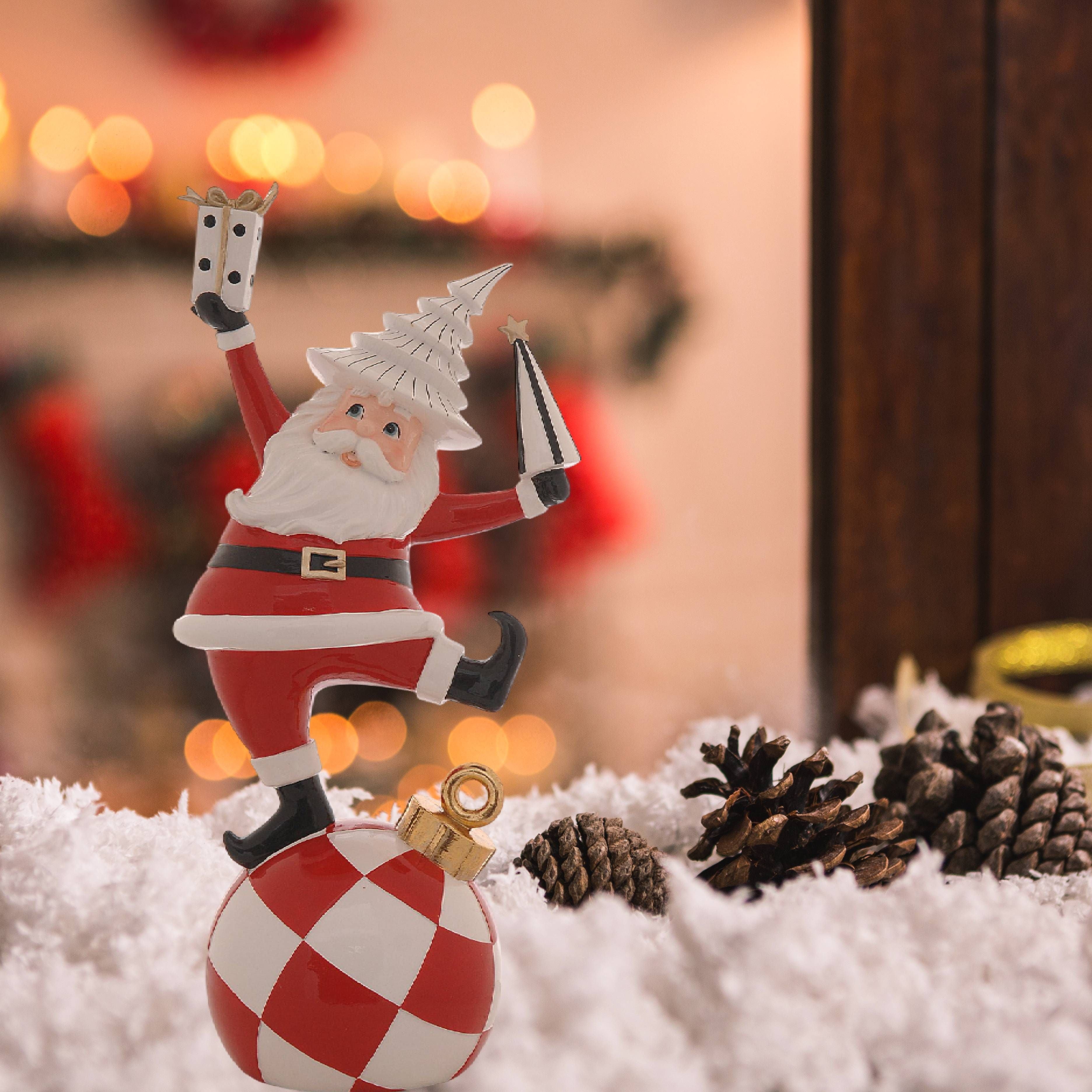 Babbo Natale Su Palla Vetur Rosso 45 cm 17023