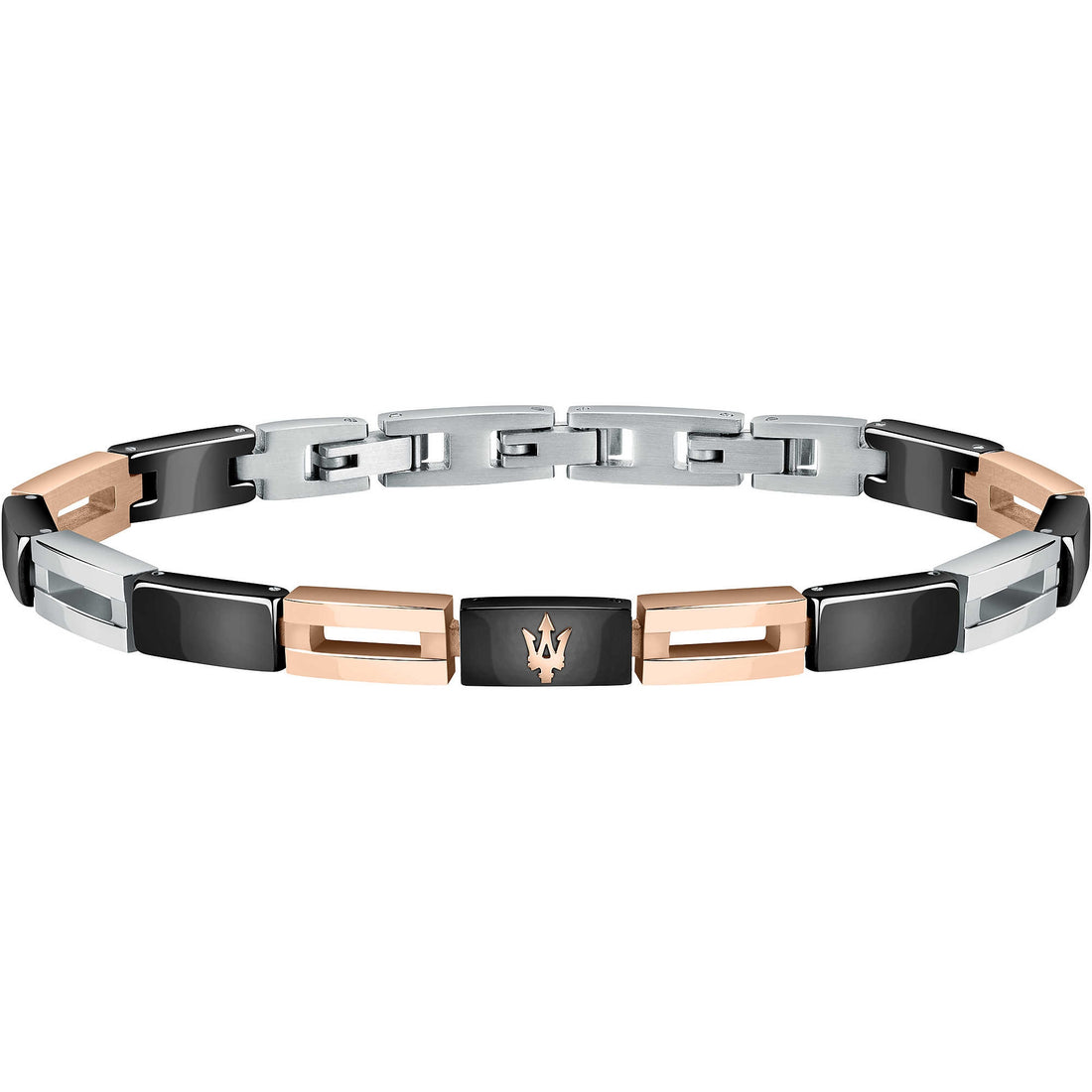 Bracciale Uomo Maserati Acciaio ceramica nera e acciaio rosè  JM421ATZ09