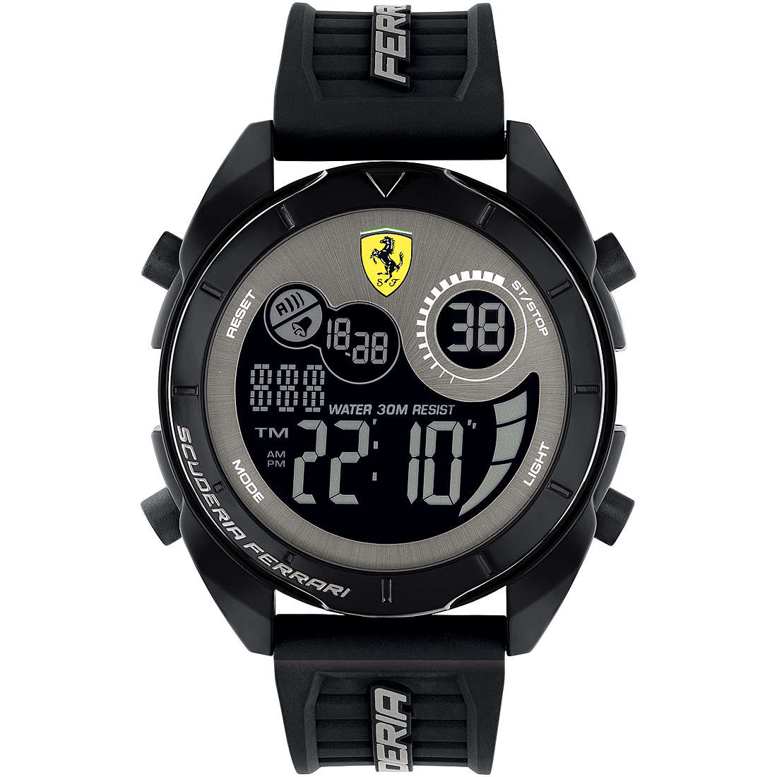 Orologio Uomo Ferrari Digitale Nero Gomma Acciaio FER0830878