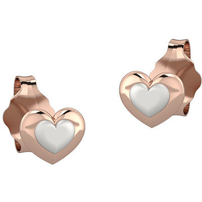 Orecchini Bambini Nanàn Argento 925 cuore arg. Rosè e bianco NAN0133