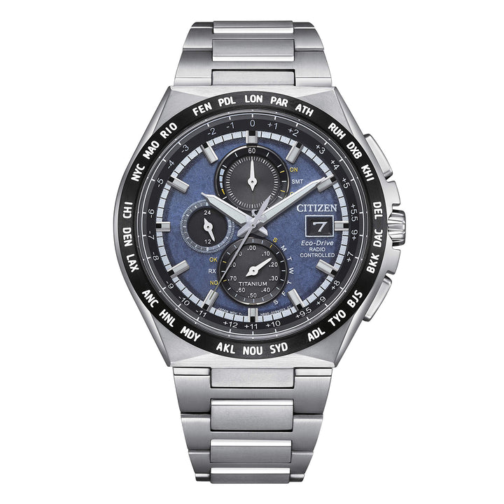 Orologio Uomo Citizen Super Titanio Radio Controllato Blu AT8238-84L