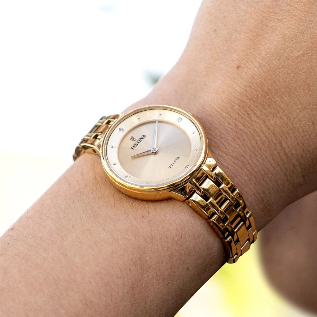 Orologio Donna Festina Dorato Zirconi Bianchi F20601/2