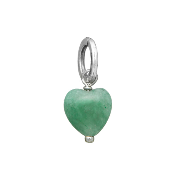 Charm Donna Giovanni Raspini Argento 925 Cuore Avventurina Verde Fatto A Mano 11627
