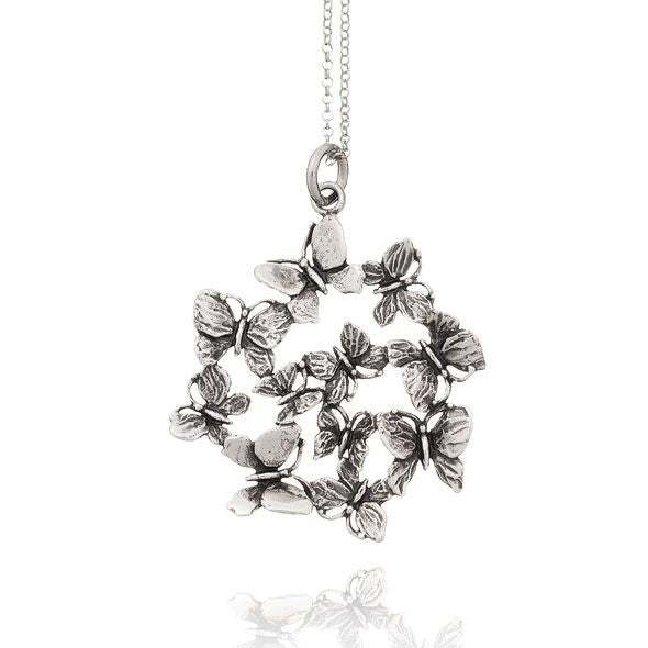 Collana Chanel Argento Pendente Farfalle Donna Giovanni Raspini