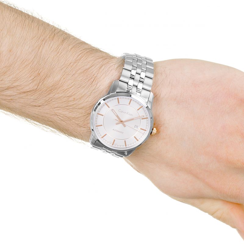 Orologio Uomo Acciaio Calvin Klein Automatico Solo Tempo Blu City Swiss Made