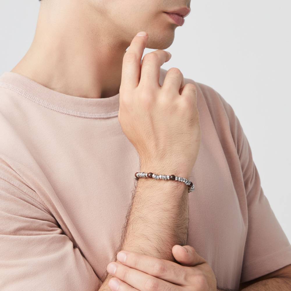 Bracciale Uomo Giovanni Raspini Bond Argento 925 Occhio Di Toro 12212