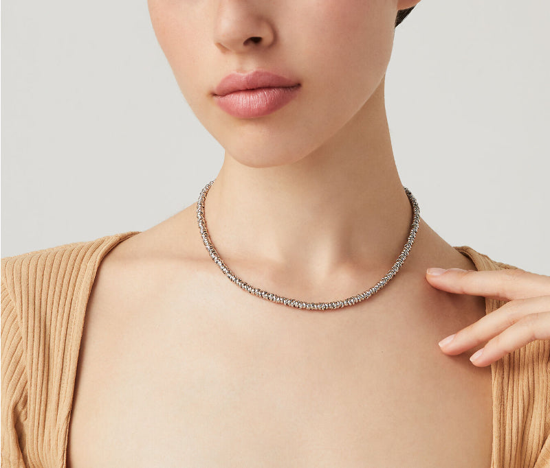 Collana Donna Giovanni Raspini Argento 925 Girocollo Nodini Intrecciati 11593