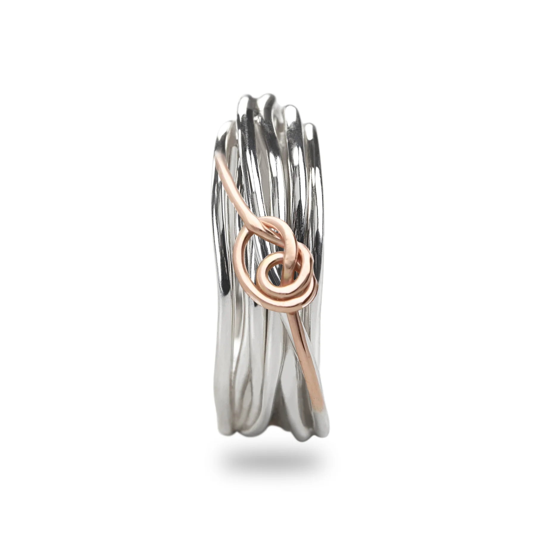 Anello Donna Filo Della Vita Argento 925 Oro Rosa 9 KT 7 Fili Classic Mis 15 AN07AR