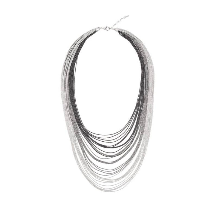 Collana Donna Borsari Rugiada Argento 925 Filato Metallico Nero Silver CL-RUG04S