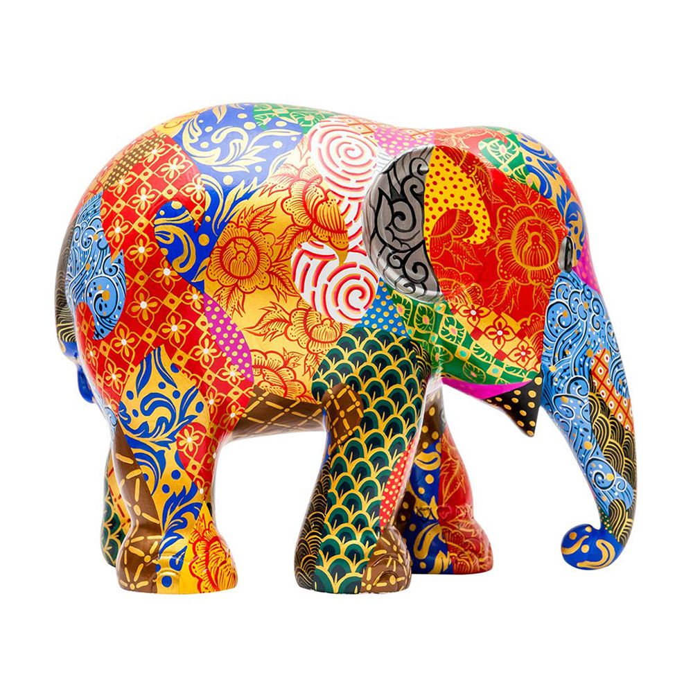 Scultura Elefante Onlylux Patternista 30cm Resina Dipinto A Mano 8858831247062