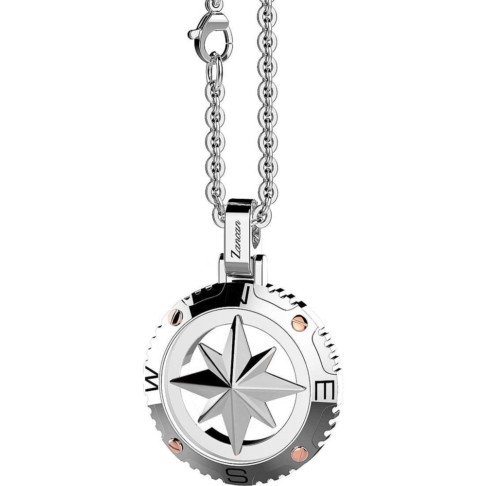 Collana Uomo Zancan rosa dei venti  in Acciaio e pvd rosè  EHC124-1