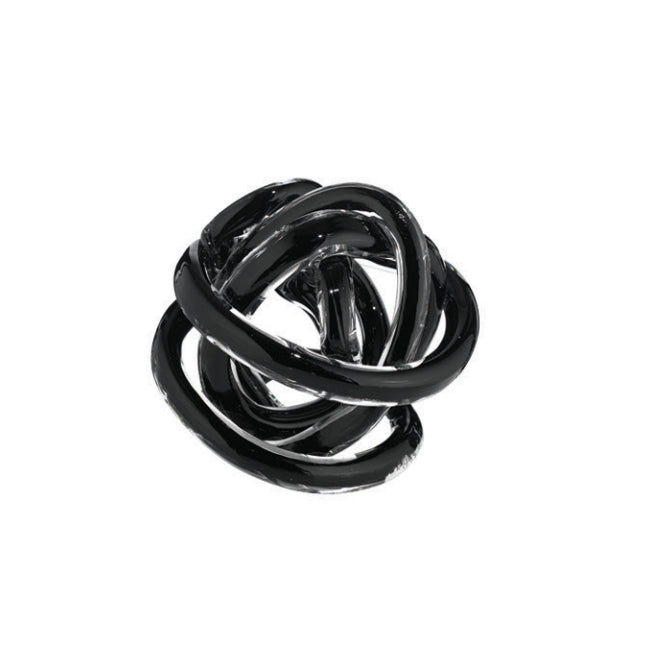 Scultura Cristallo Onlylux Nodo Dell'Amore Nero 14 cm OL02366