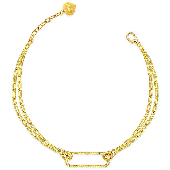 Bracciale Donna Ops Objects Grace Argento Dorato Placca Sfaccettata OPS-LUX208BR