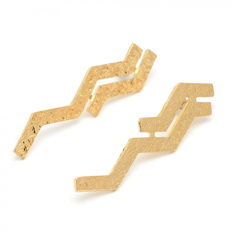 Orecchini Donna Rebecca Bronzo Placcatura Oro Zig Zag BSLOBO31