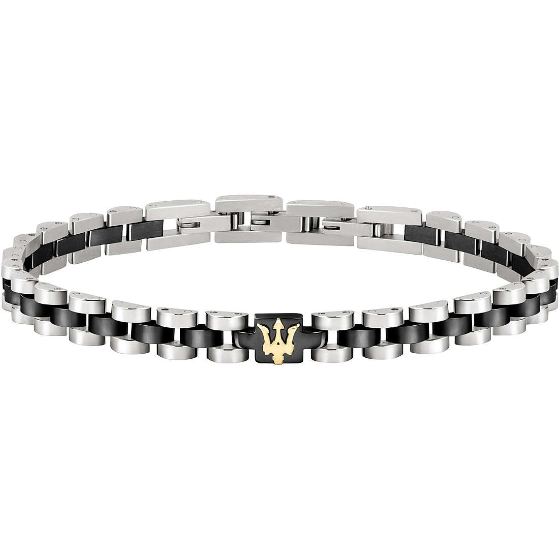 Bracciale Uomo Acciaio Maserati con Centrale Logato E ceramica nera JM320AST08
