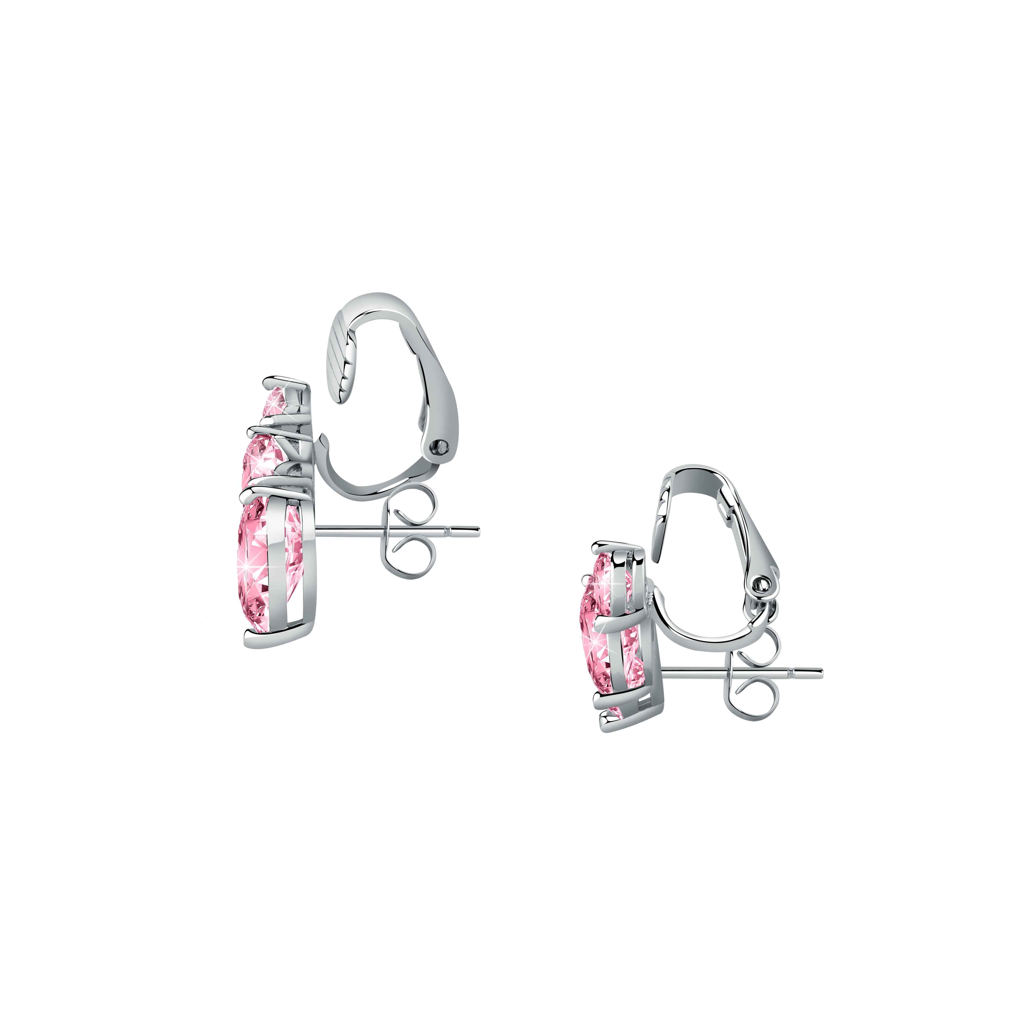 Orecchini Donna Chiara Ferragni Acciaio Zircone Rosa a forma di cuore