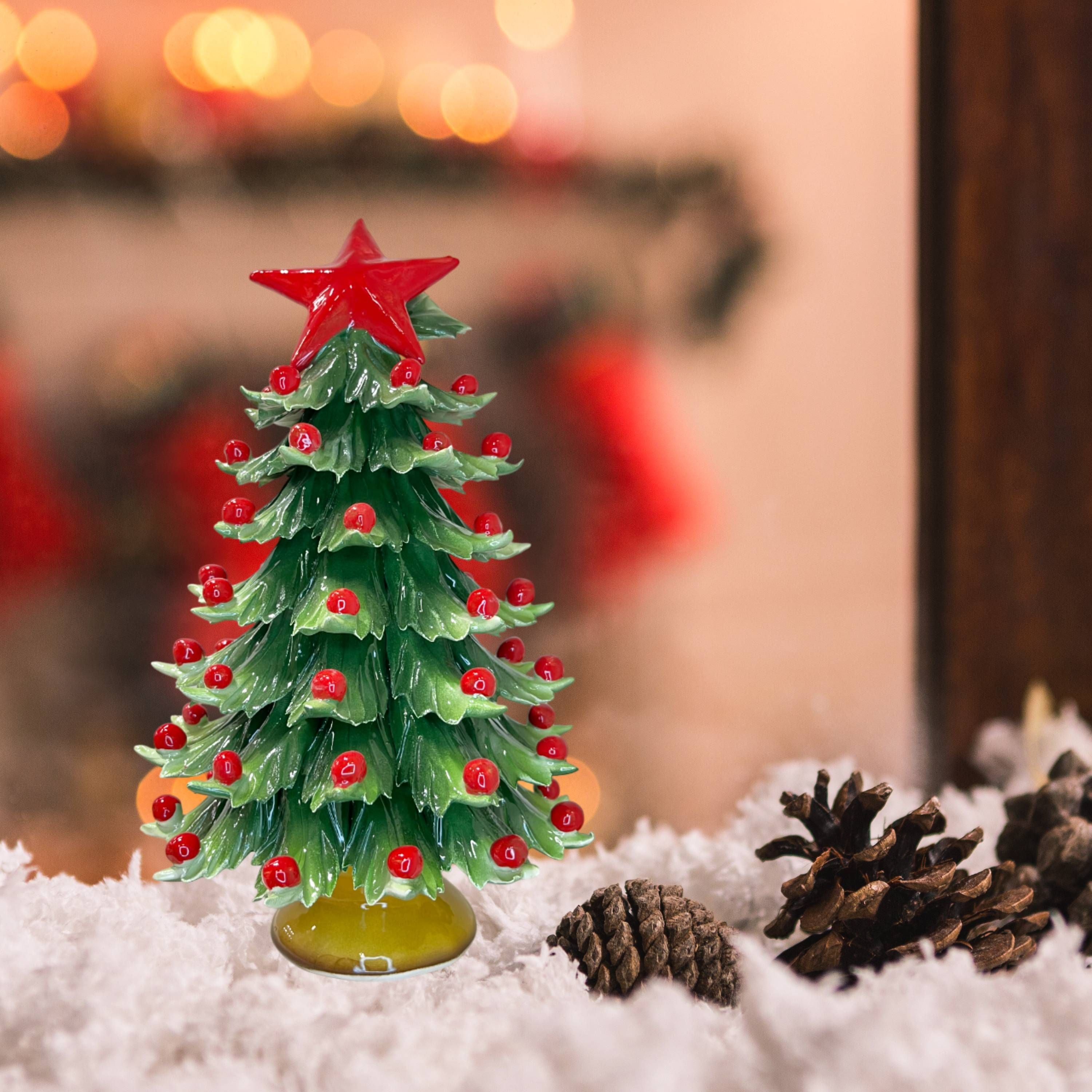 Albero di Natale Capodimonte Palline Rosso Stella 33cm CAP52