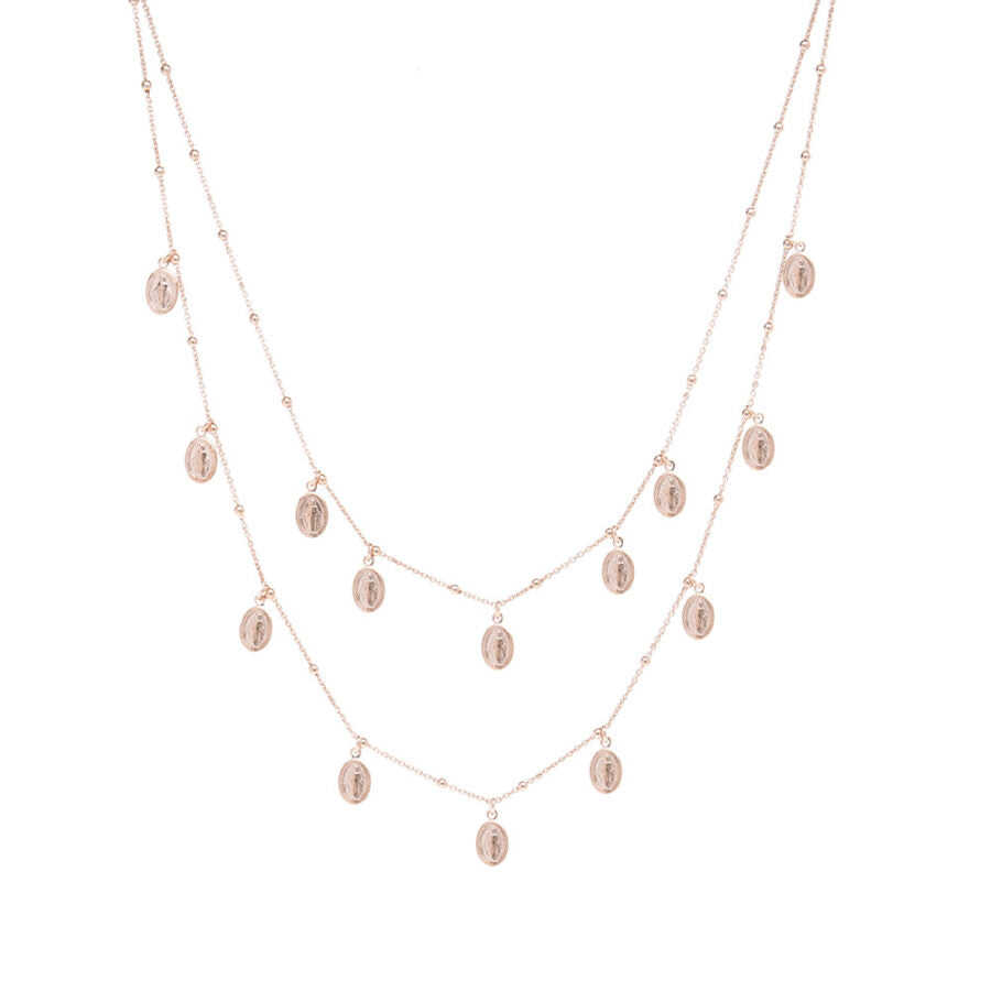 Collana 2 Giri Madonnas Argento Rosè 925 AGI252/CR2