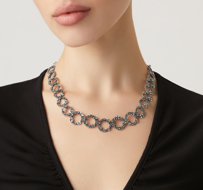 Collana Donna Giovanni Raspini Argento 925 Semirigida Millefiori Fatta A Mano 11694