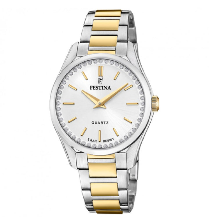 Orologio Donna Festina Al Quarzo Solo Tempo Zirconi Bianchi F20619/1