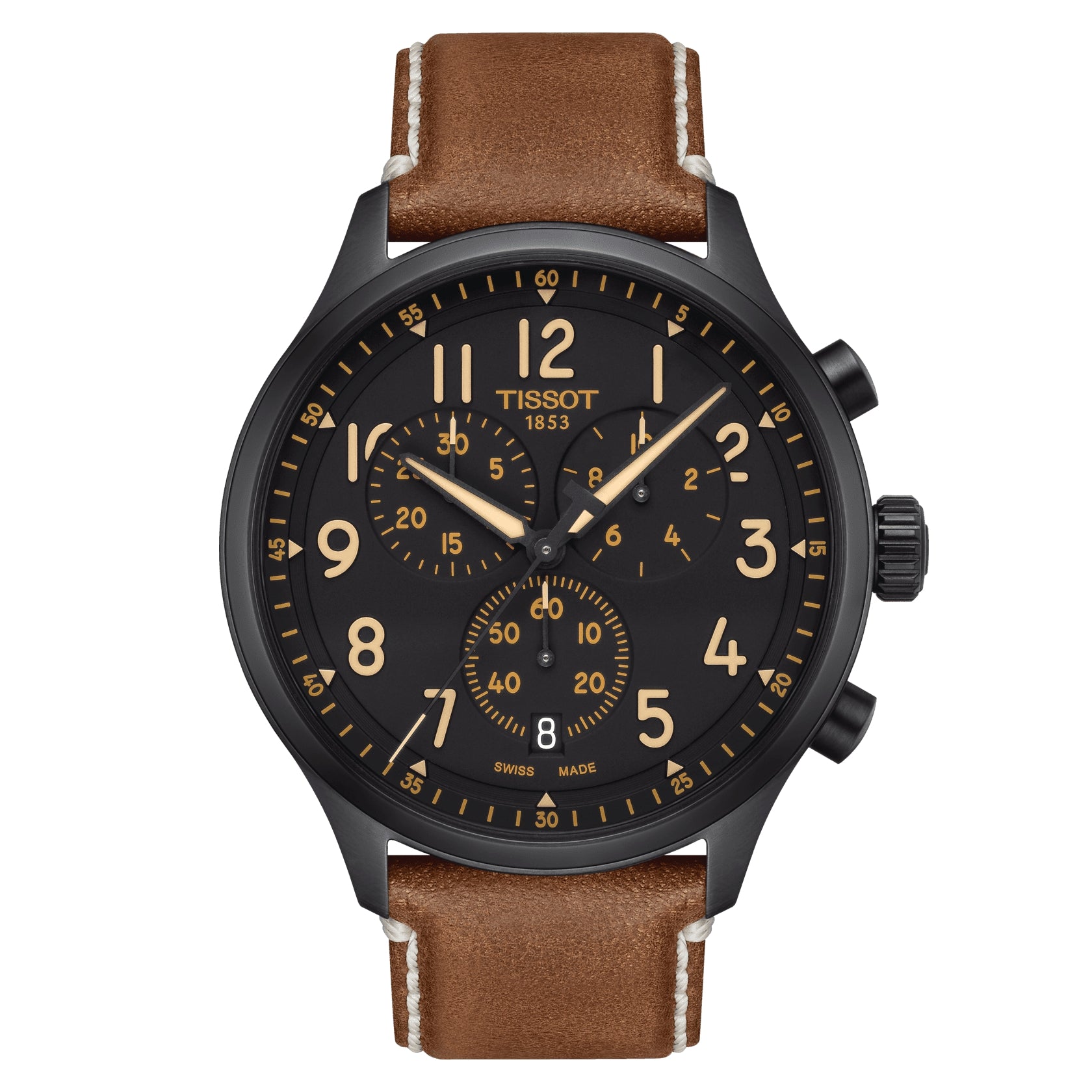 Orologio Uomo Tissot Quarzo Cronografo Acciaio Nero Pelle T1166173605203