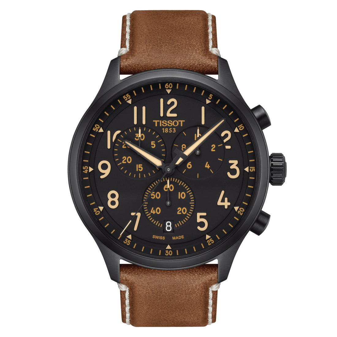 Orologio Uomo Tissot Quarzo Cronografo Acciaio Nero Pelle T1166173605203