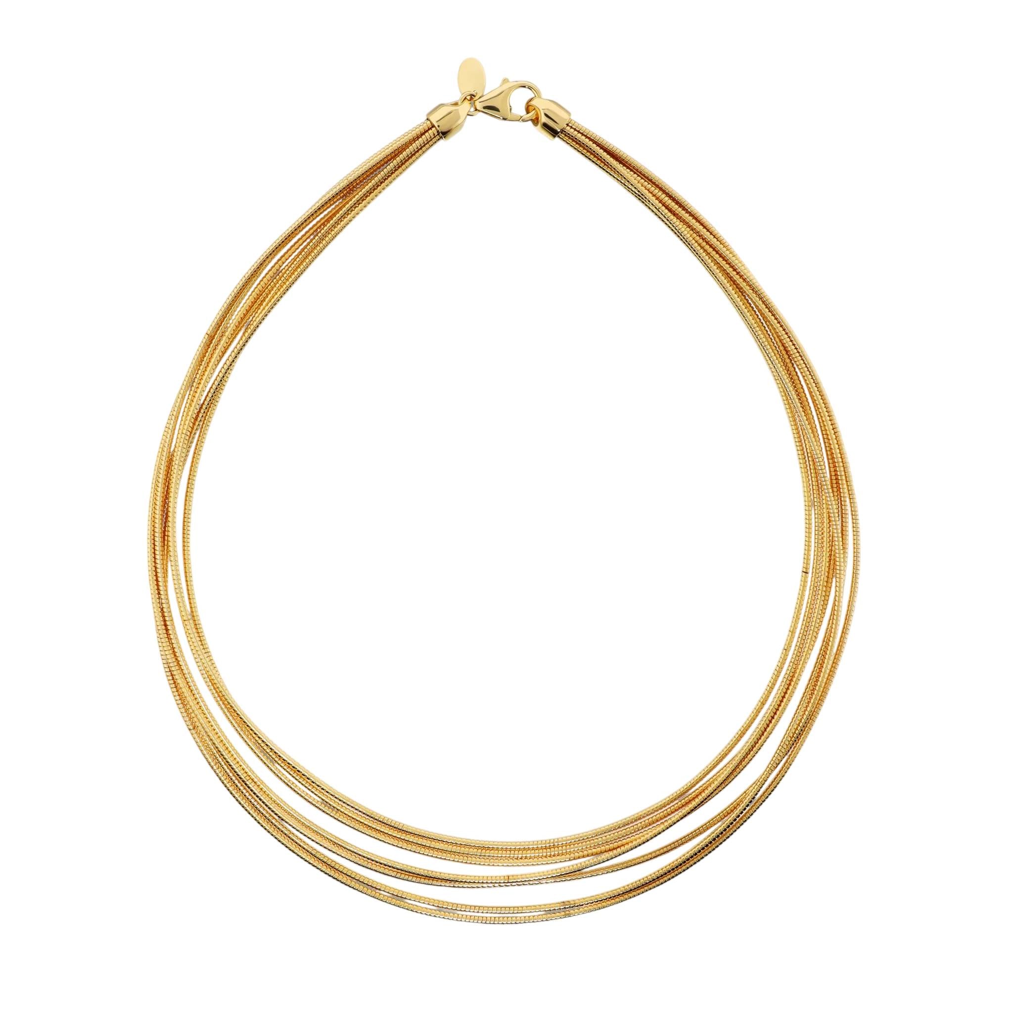 Collana Donna Etrusca Bronzo Dorato Maglia Tubogas Lucida WSET00986.YG