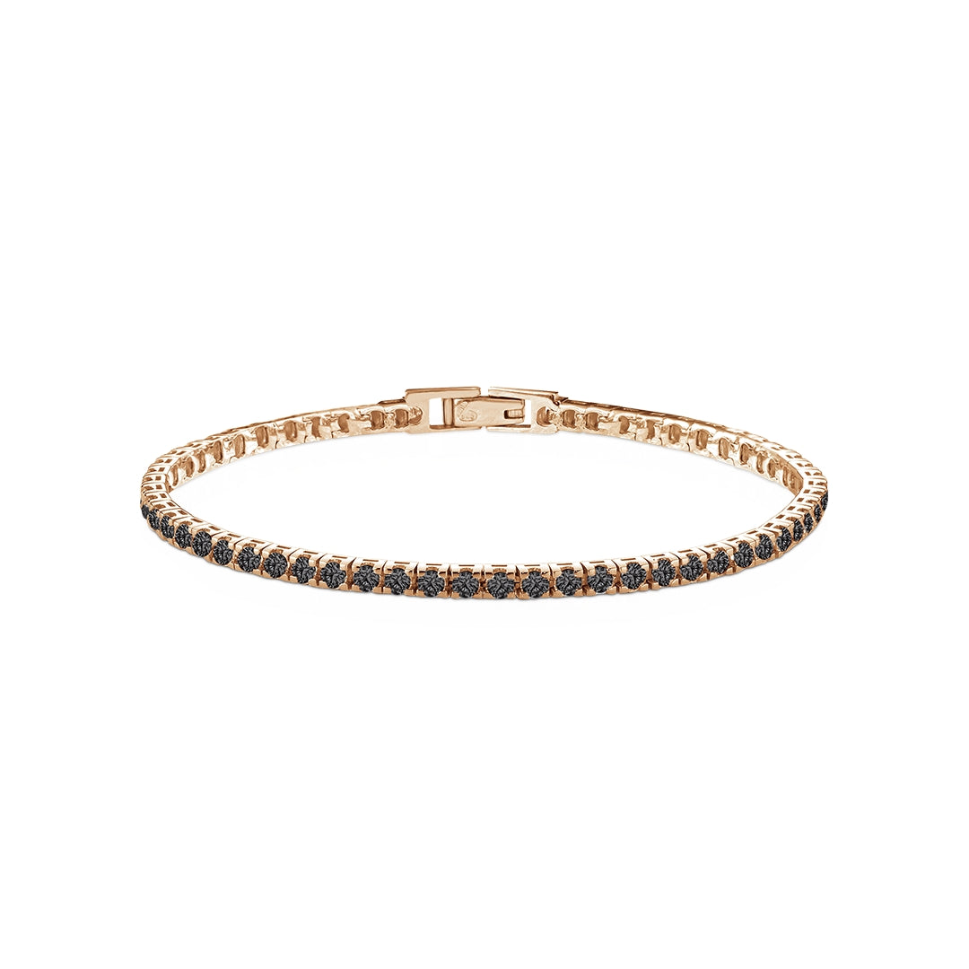 Bracciale Donna Kulto Tennis Colore Oro Cristalli Neri KT925-006