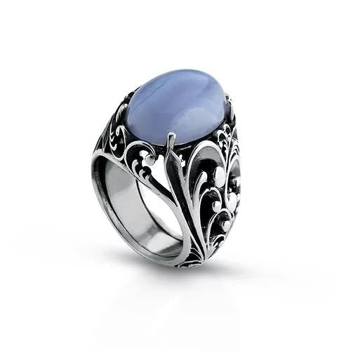 Anello Donna Labriò Argento 925 Pietra Naturale Calcedonio 2060