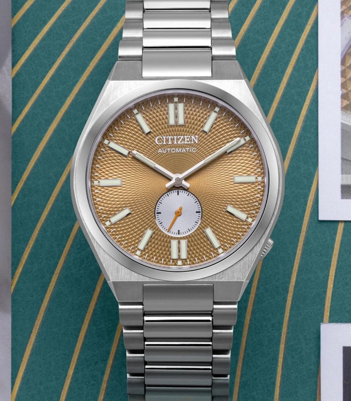 Orologio Uomo Citizen Tsuyosa Piccola Secondi Sabbia Guillochè NK5010-51X