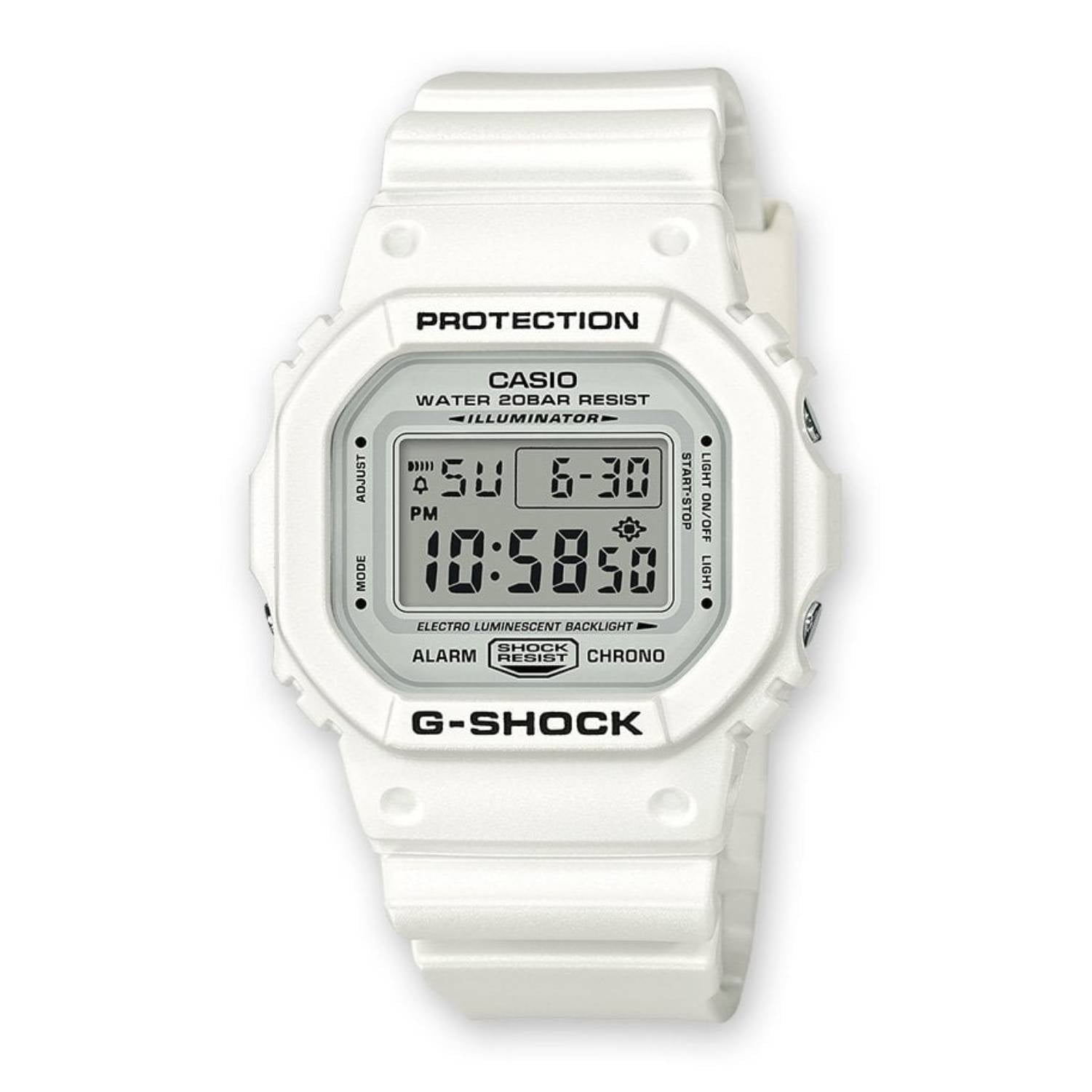 Orologio Uomo Casio G-SHOCK Quarzo Digitale Bianco Display Led DW-5600MW-7ER